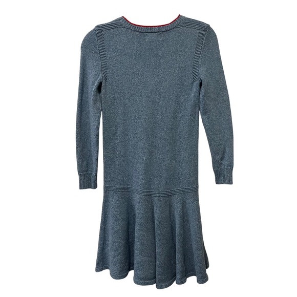 Polo Ralph Lauren Intarsia‎ Flag Sweater Dress Girls 8/10 M Flag RL Knit Blue - Picture 2 of 7